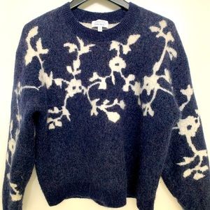 &Other Stories navy wool blend crew neck sweater